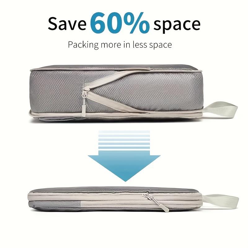 4pcs Compressible Clothing Storage Bags - Durable Polyester Empty-Save Tissue Bags, Stackable Travel and Trunk Storage Solutions