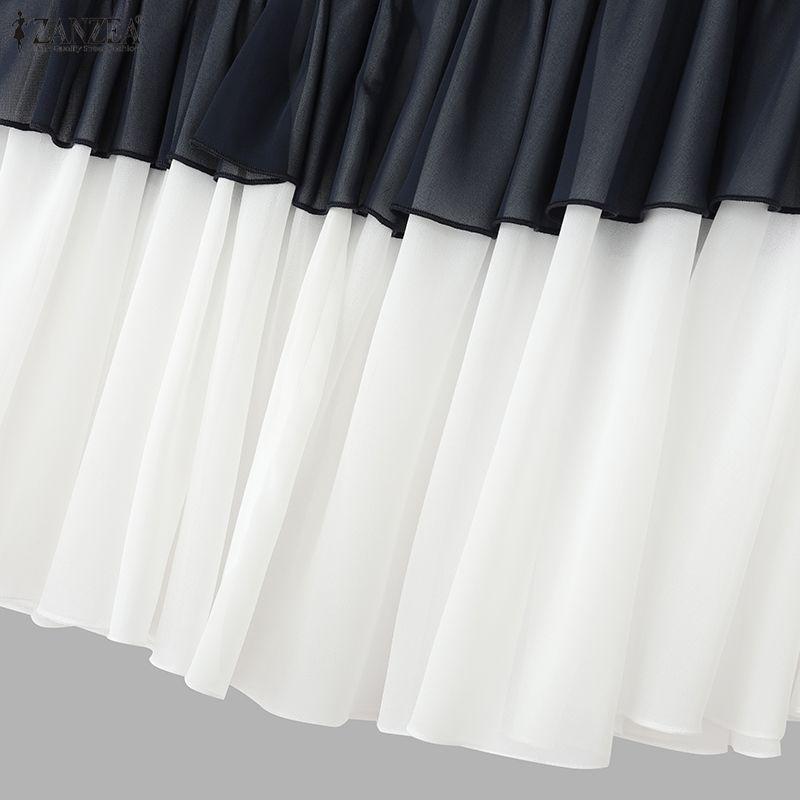 ZANZEA Women Summer Casual Splice Elegant Midi Skirts