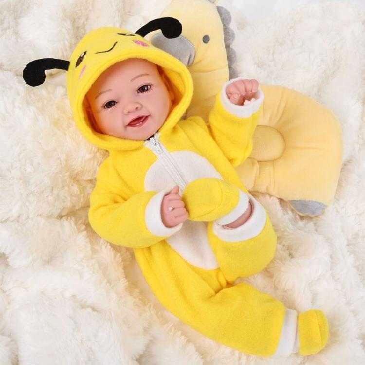 Reizende Puppenkleidung mit Tiermotiv für 43 cm Reborn-Puppen, Outfit-Set, weiches Polyesterkostüm für Kinder, Spielzeug zum Rollenspiel