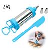 Stainless Steel Icing Piping Set Cake Dispenser Set, Reusable Baking Tools with Scraper And Buttercream Tool Replaceable Nozzles, Handheld Decorating
