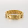 Gold Plated Stainless Steel Front and Back Keel Chain Personalized Square Fish Scale Men's Trendy Anniversary Bracelet