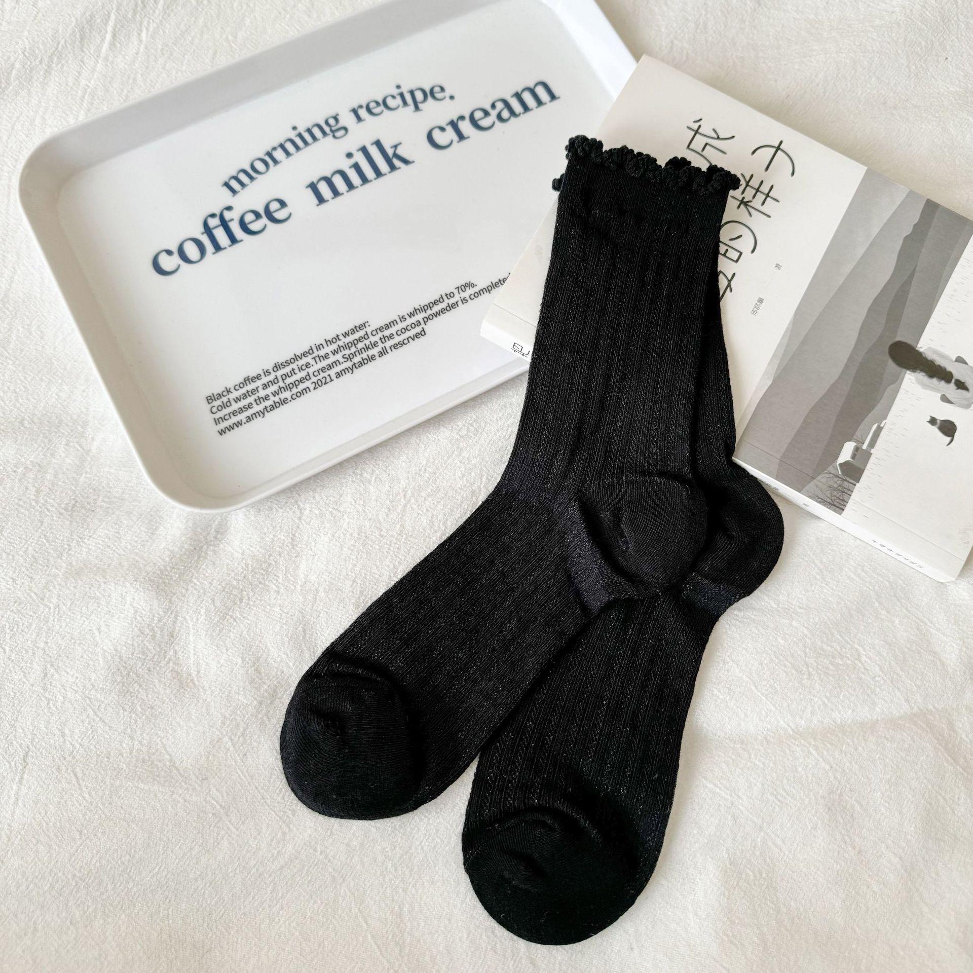 

Женские весенне-летние тонкие деревянные носки-гольфы с дышащим дезодорирующим эффектом 1 pair чёрный