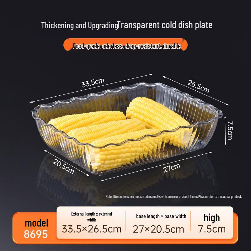 Acrylic Transparent Rectangular Serving Tray