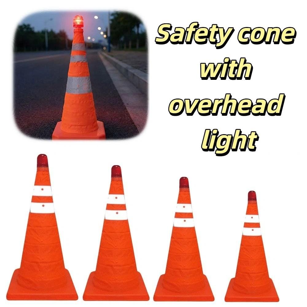 Orange Color Road Cone Barricades Foldable Design Reflective Traffic Cone  Road Safety