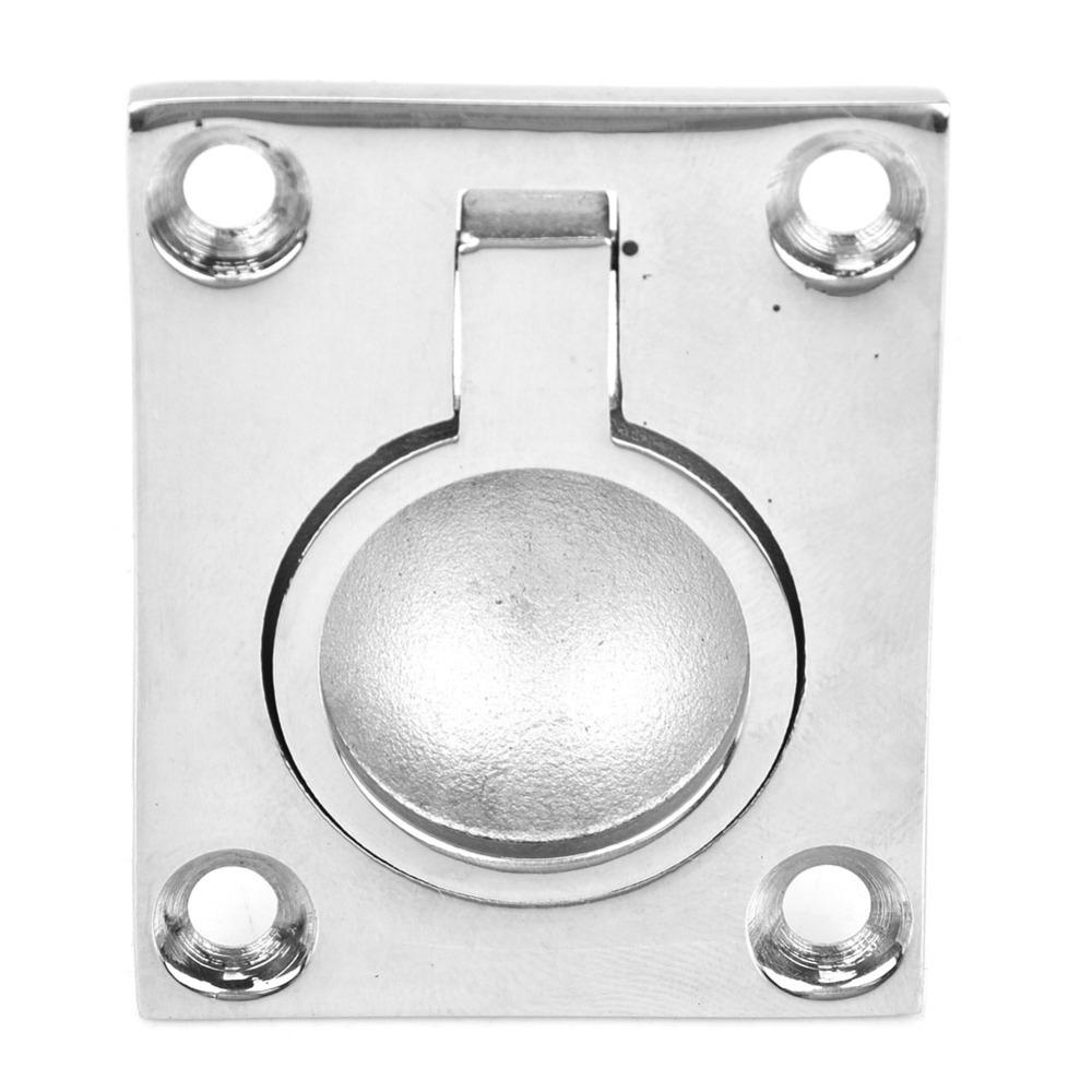 Silver Marine Flush Lift Buckle Ring 48x38mm Square Floor Pull Handle  Marine Yacht
