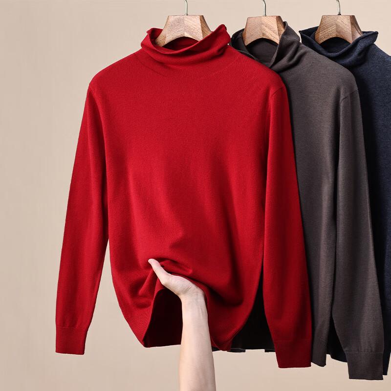 Hengyuanxiang Men's Double-Sided German Velvet Wool Turtleneck Base Layer