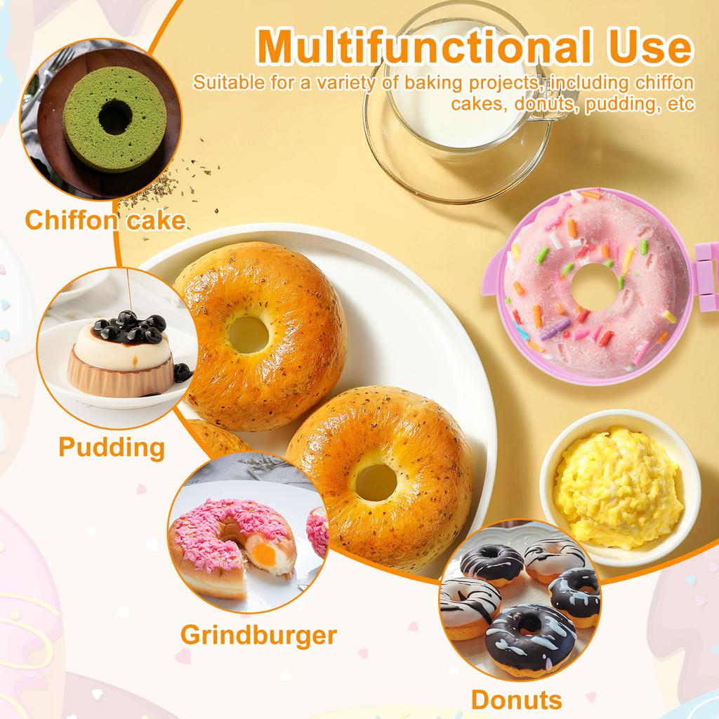 3Pcs Donut Candy Cake Pop Mold Disk Shape Non-stick Doughnut Muffin Cups Cake Chocolate Baking Tools for Kitchen Supplies