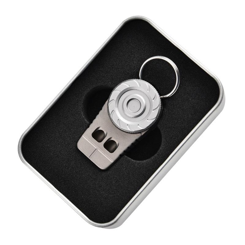 Titanium Alloy Outdoor Camping Double Hole Lifesaving Whistle Keychain