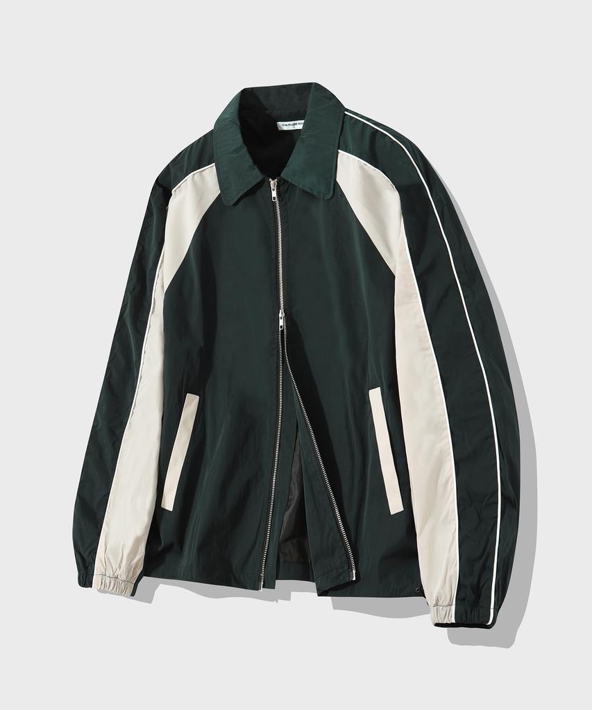 Slow Record House Piping Line Windbreaker_Green