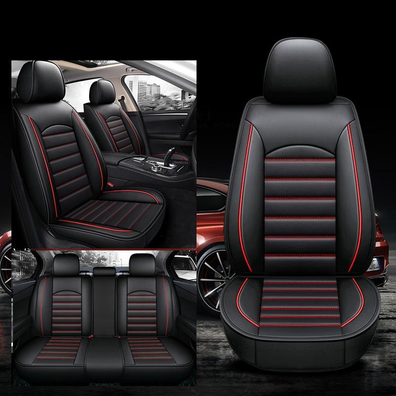 Universal Car Seat Covers, All-Season All-Around Wear-Resistant Faux Leather, Full-Cover for All Five Seats, Five-Seater, Compatible with Five-Seater
