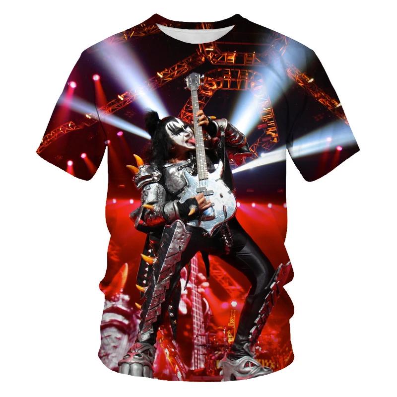 Classic Rock Kiss Band 3D Printed T-shirt Men Women Casual Fashion Hip Hop  Men Clothes Daily Comfortable Breathable O-neck Tees