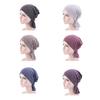 Women Summer Beanies Cap Solid Color Turban Hat Elastic Pre-Cross Chemo Covers Caps Muslim Headwraps Windproof Bandanas