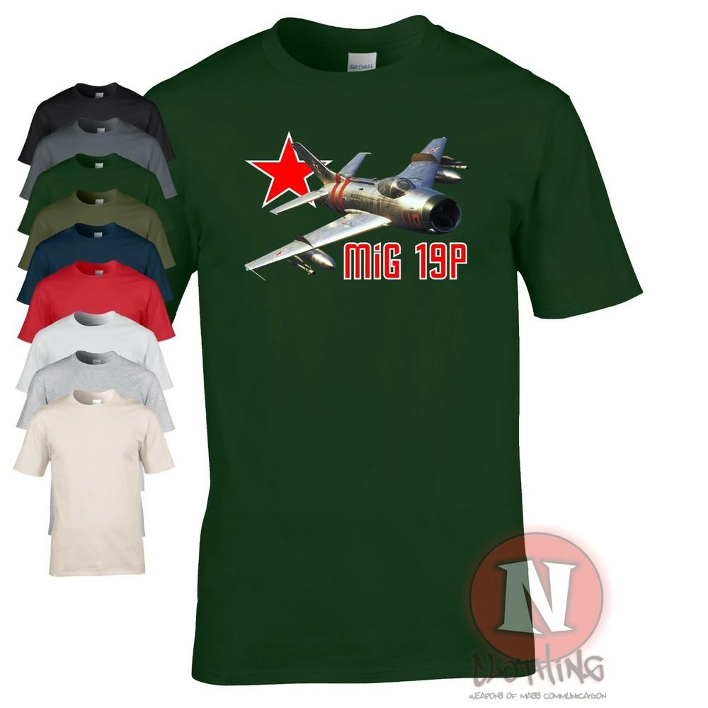 

MiG 19P Soviet fighter aircraft t-shirt Mikoyan-Gurevich cold war Russian jet M