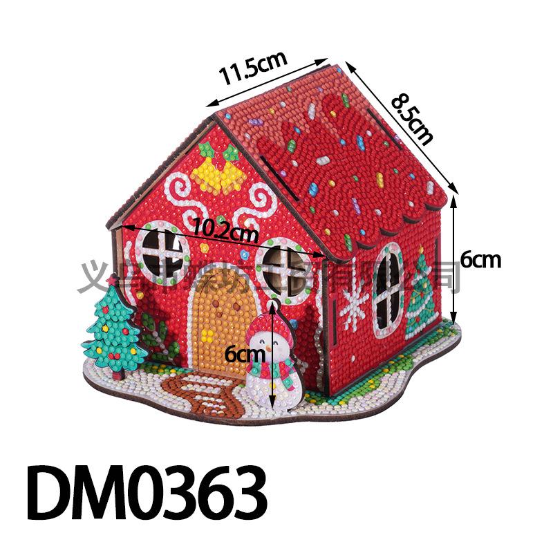 3D Diamond Painting Christmas House Kit with tools 3D Puzzle DIY Craft with Sparkling Drills for Decoration Holiday Gift