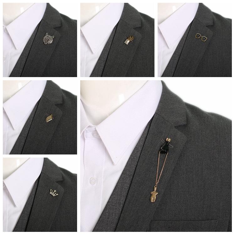 Men's Vintage Relief Brooch Pin – Formal Lapel Decoration for Weddings & Business