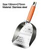 304 Stainless Steel Cat Litter Shovel Anti-slip with Wooden Handle Cat Toilet Scoop Fine Mesh Cat Poop Cleaning Tools