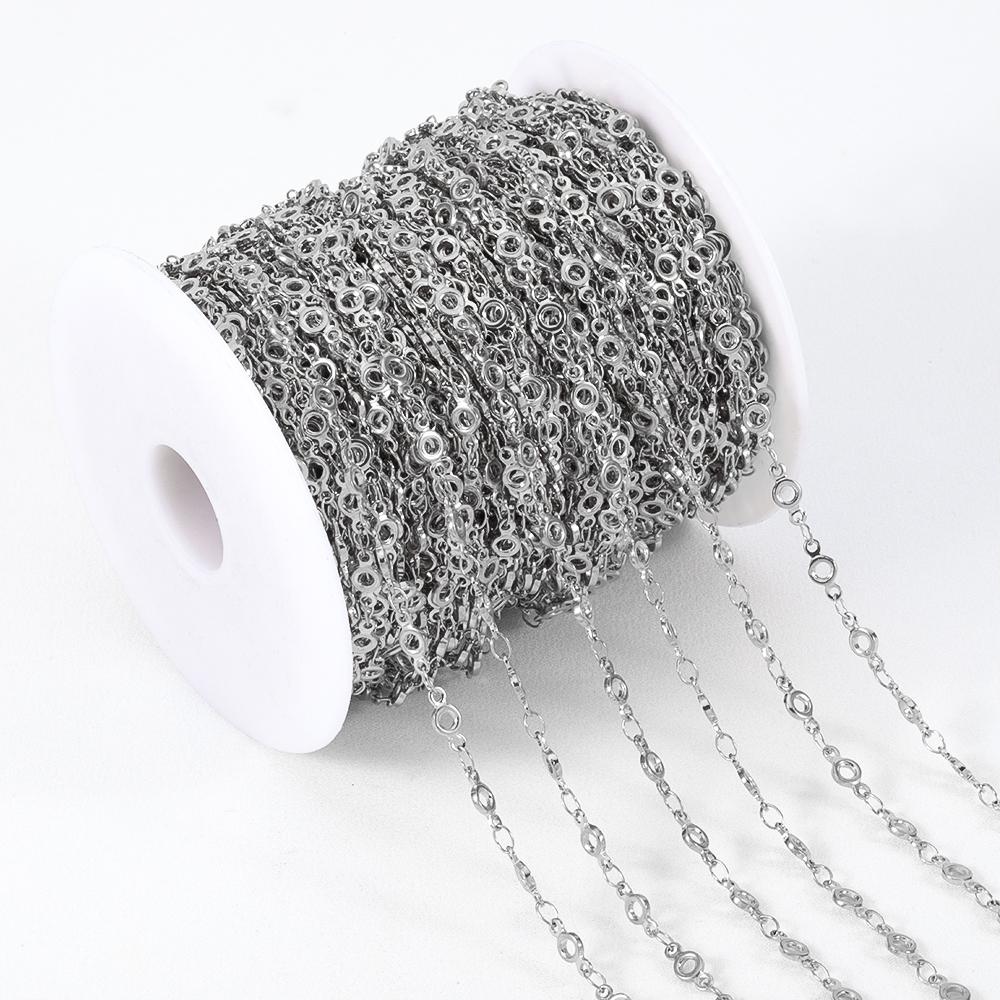 No Fade 1meter Stainless Steel Spiral Twist Stick Link Chain Wave Metal Chain for DIY Necklaces Bracelet Jewelry Making Findings