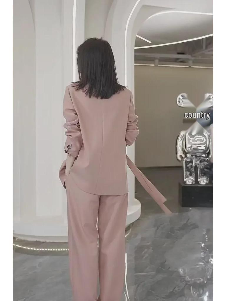 2024 Άνοιξη/Φθινόπωρο Μεγάλα Μεγέθη Στυλ Κουνιάδας Φαρδιά Παντελόνια Δύο Τεμαχίων για Γυναίκες