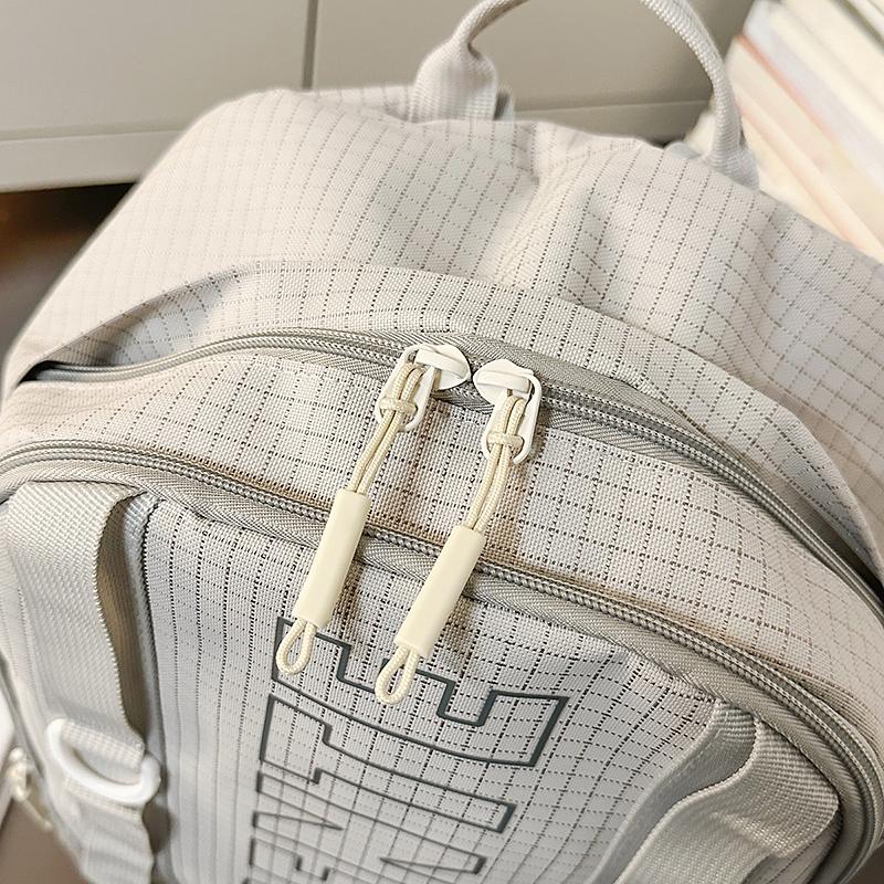 Large Capacity Backpack Men Travel Computer Backpack Letter Print Student Class Commuter Schoolbag