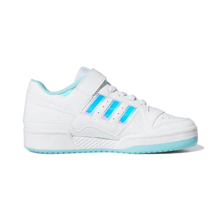 Adidas Originals Forum Iridescent Comfortable Versatile Low-Top Sneakers Kids Sneakers White Blue GZ8846