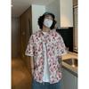 Men's Casual Beach Style Summer New American Retro Lazy Style Full Printed Flower Design Sense Half Sleeve Flower Shirt