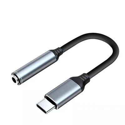 Headphone Jack Adapter TPE Type C Male To 3.5mm Female Headphones Adapter Cable for Listening To Music Grey
