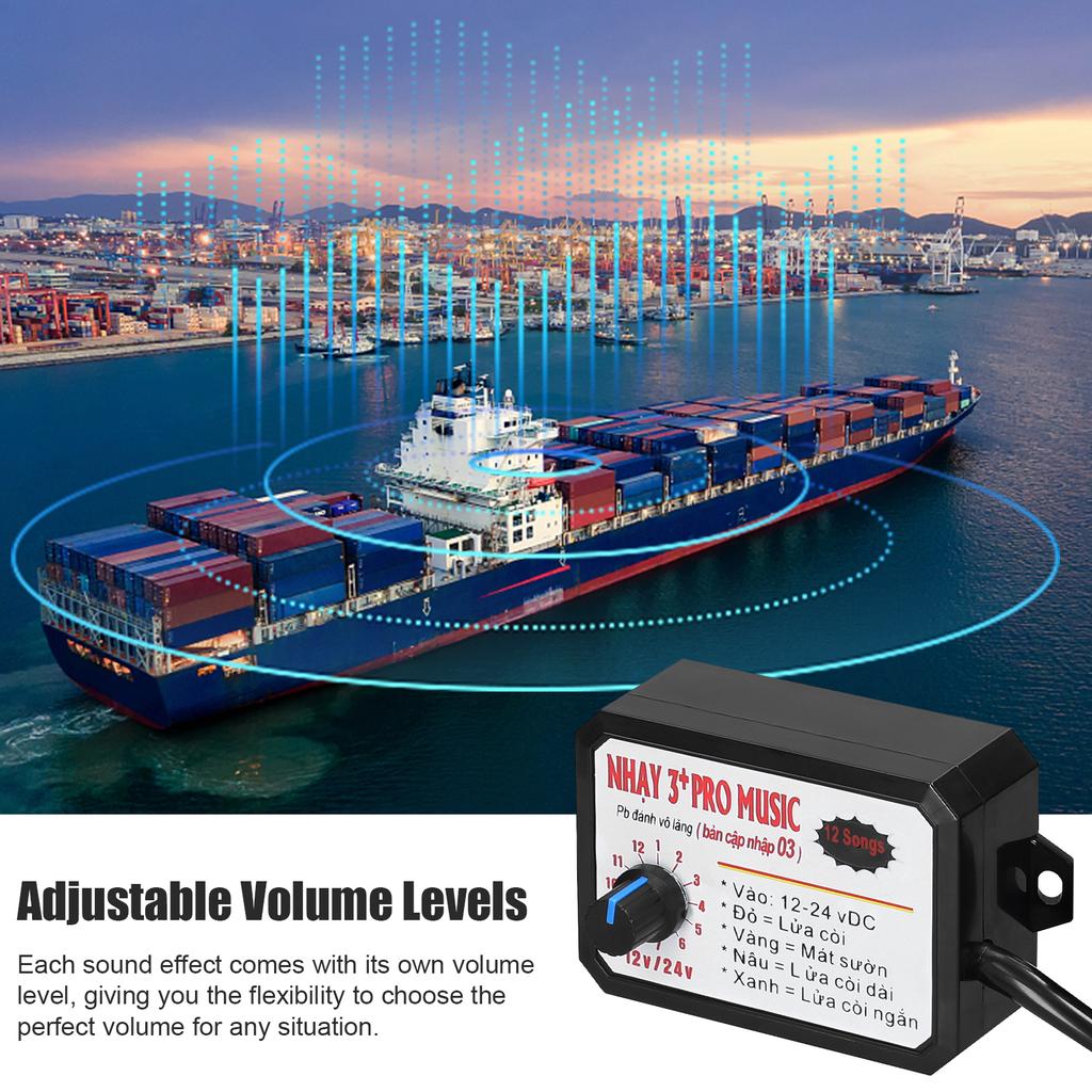 12- Car Horn Controller Electric Horn Speaker Sound Control Unit with Light 12-24V for Car Truck Marine Boat