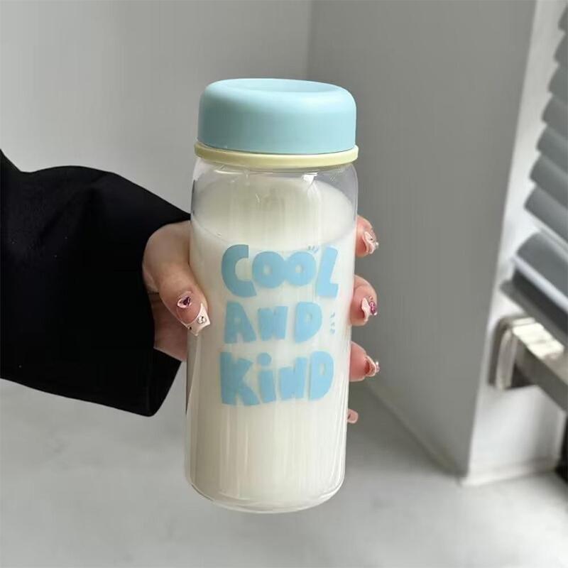 Taşınabilir Şeffaf Öğrenci Su Bardağı Kordonlu Plastik Su Şişesi Büyük Kapasiteli İçme Bardağı Açık Hava Sporları