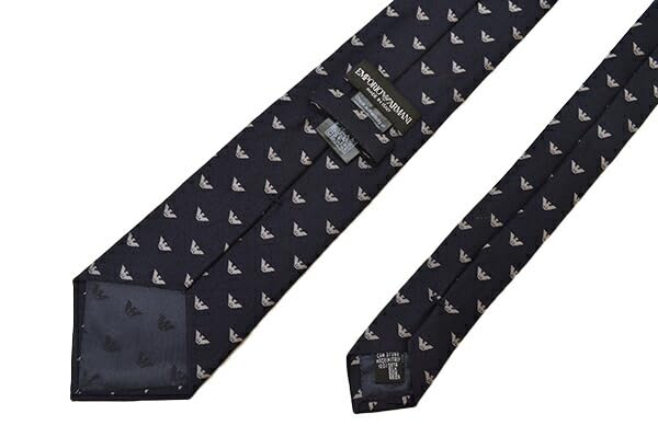 Emporio Armani Eagle Emblem Silk Tie Blade Eea23w018 Blue Navy (8.5cm Width) 3R616-00035