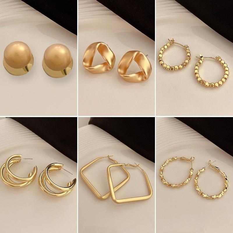 Metal Simple Versatile Earrings Personality Exaggerated Earrings Temperament Advanced Sense Earrings Fashion Earrings Women