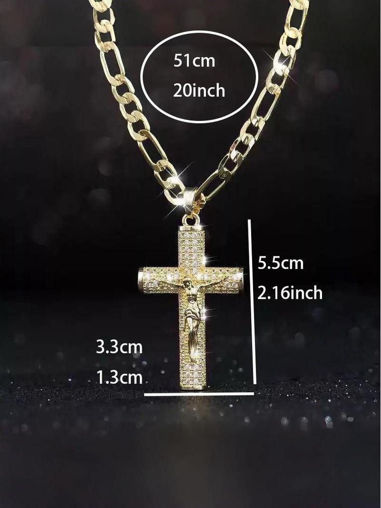 European & American Cross Pendant Men's Necklace - Unisex Style