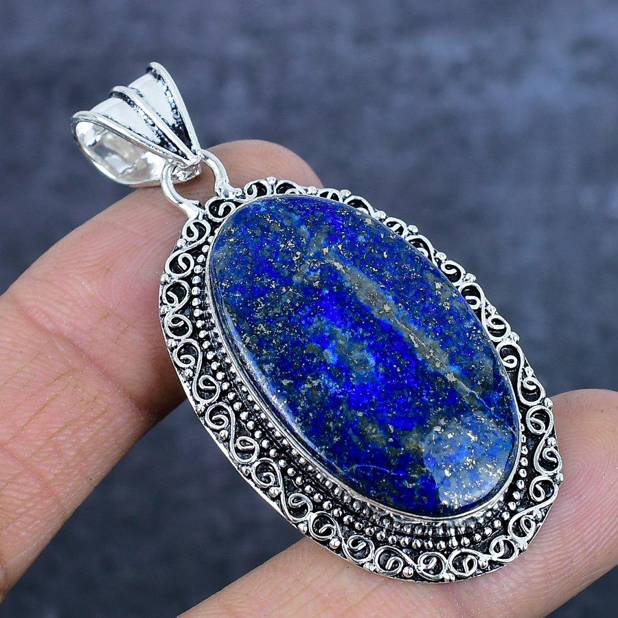 Pandantiv din argint 925 cu lapis lazuli natural, 6,1 cm, V5i69
