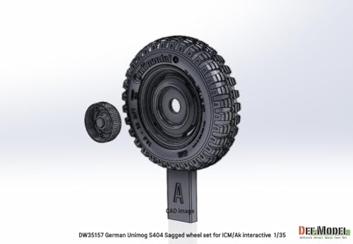 Diff Model 1/35 Scale Modern German Unimog S404 Weight-Deforming Tire Set (for AK Interactive/ICM) Plastic Model Kit Parts DW35157