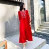 Ethnic Lijiang Dali Embroidered Long Vacation Dress for Women - Slimming Thailand Beach Style (F647)