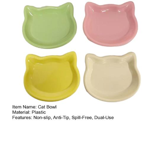 4Pcs Cat Bowl Plastic Anti-Tipping Feeding Bowl Weighted Structure Feeding and Drinking Bowl Spill Proof Pet Bowl for Cats and Dogs Durable Pet Food