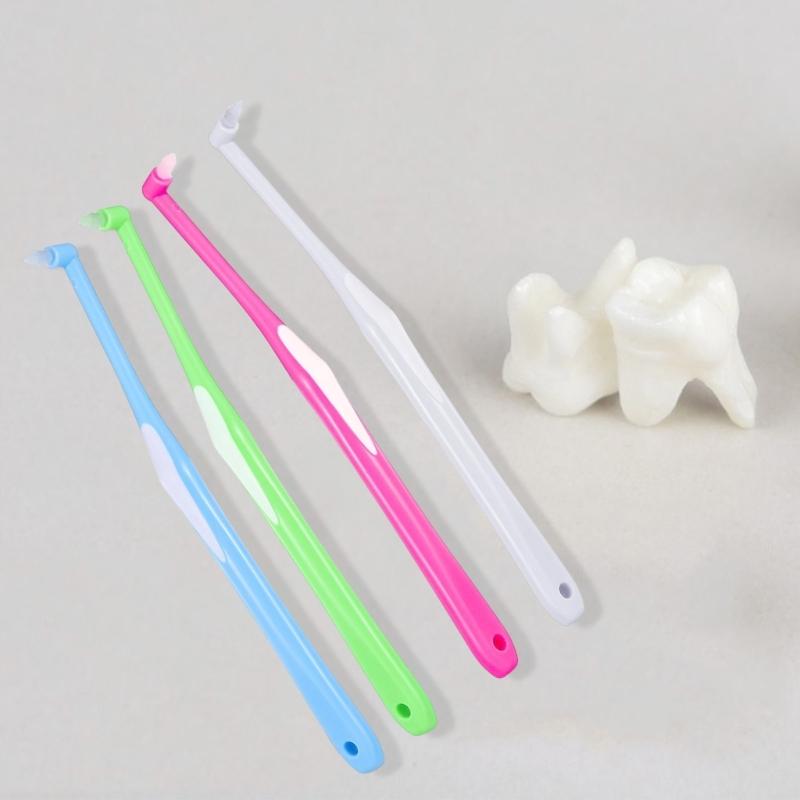 4Piece Single Tufts Toothbrush Set Gentle Dental Cleaning for Sensitive Gums and Dental Appliances