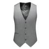 KIDWHXR Colete Masculino Novo Gola V Simples Cor Sólida Slim Colete Masculino de Alfaiataria de Botão Único Respirável Casual Versátil Colete de Terno Masculino