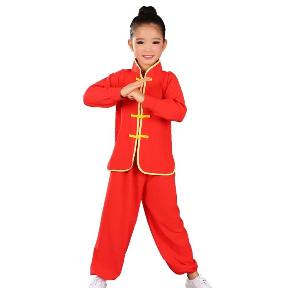 Long Sleeves Wushu Costume Chinese Tai Chi Uniform Fashion Traditional Outfits Kids Boys Girls