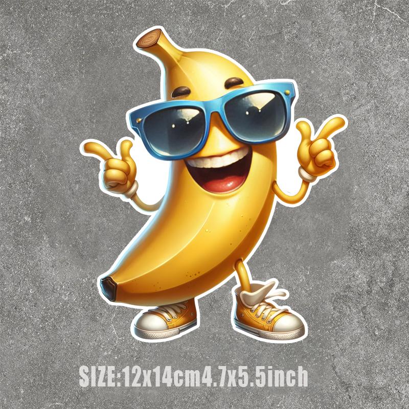 

Funny Fruit Banana Man Наклейки на вікно на бампер автомобіля для автомобіля Вантажівка Ван Модні наклейки Наклейки з вінілового матеріалу чорний