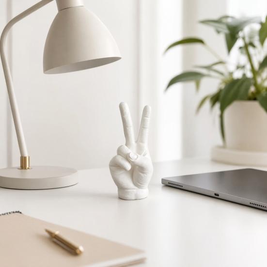 Statua Mano Gesto Stampa 3D Sì Segno Dito Scultura Decorazione Moderna da Tavolo