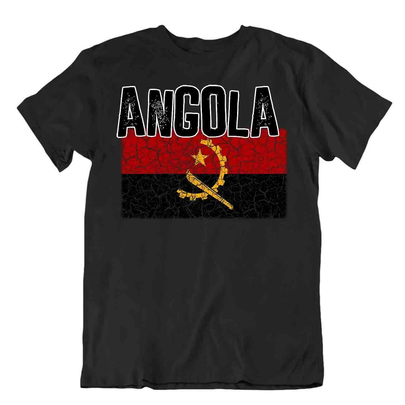 Flag T-Shirt Angola Fashion Country Souvenir Gift Tee Pride logo S