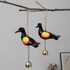 Mediterranean Window Bell Pendant Handmade Black Bird Wind Bell  For Balcony House Decoration