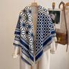 Luxury  Cashmere Scarf For Women - Winter Geometric Printed Tasseled Shawl, Pashmina Wrap & Bandana Poncho