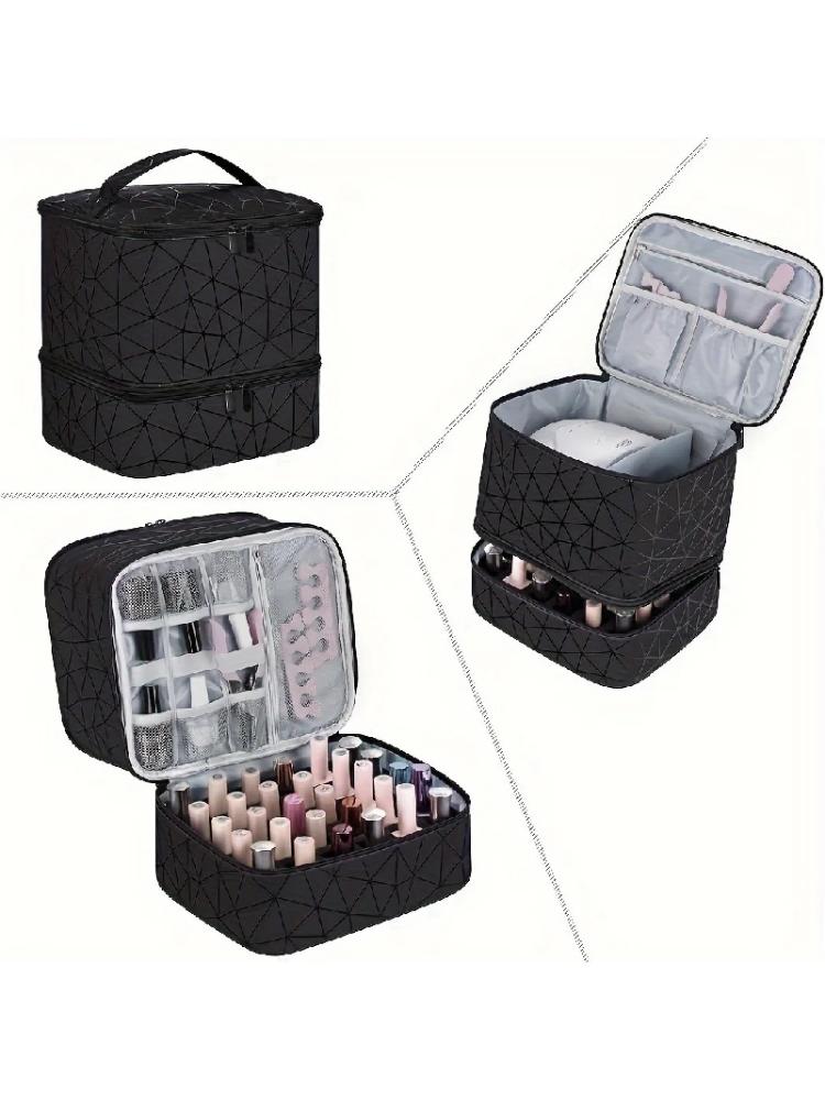 

Cross-border large-capacity cosmetic bag, high-end PVC portable women s bag, nail polish storage bag, manicure tote bag, bag. серый
