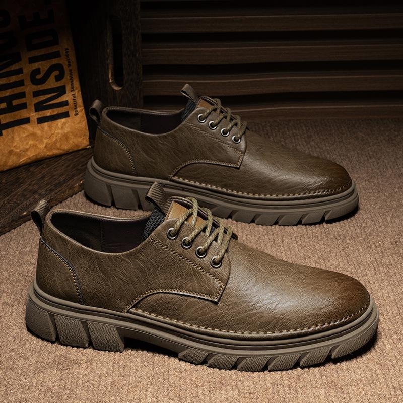 Fall 2025 new Martin boots trendy men's British men's Martin boots student durable low-top cargo shoes Martin shoes