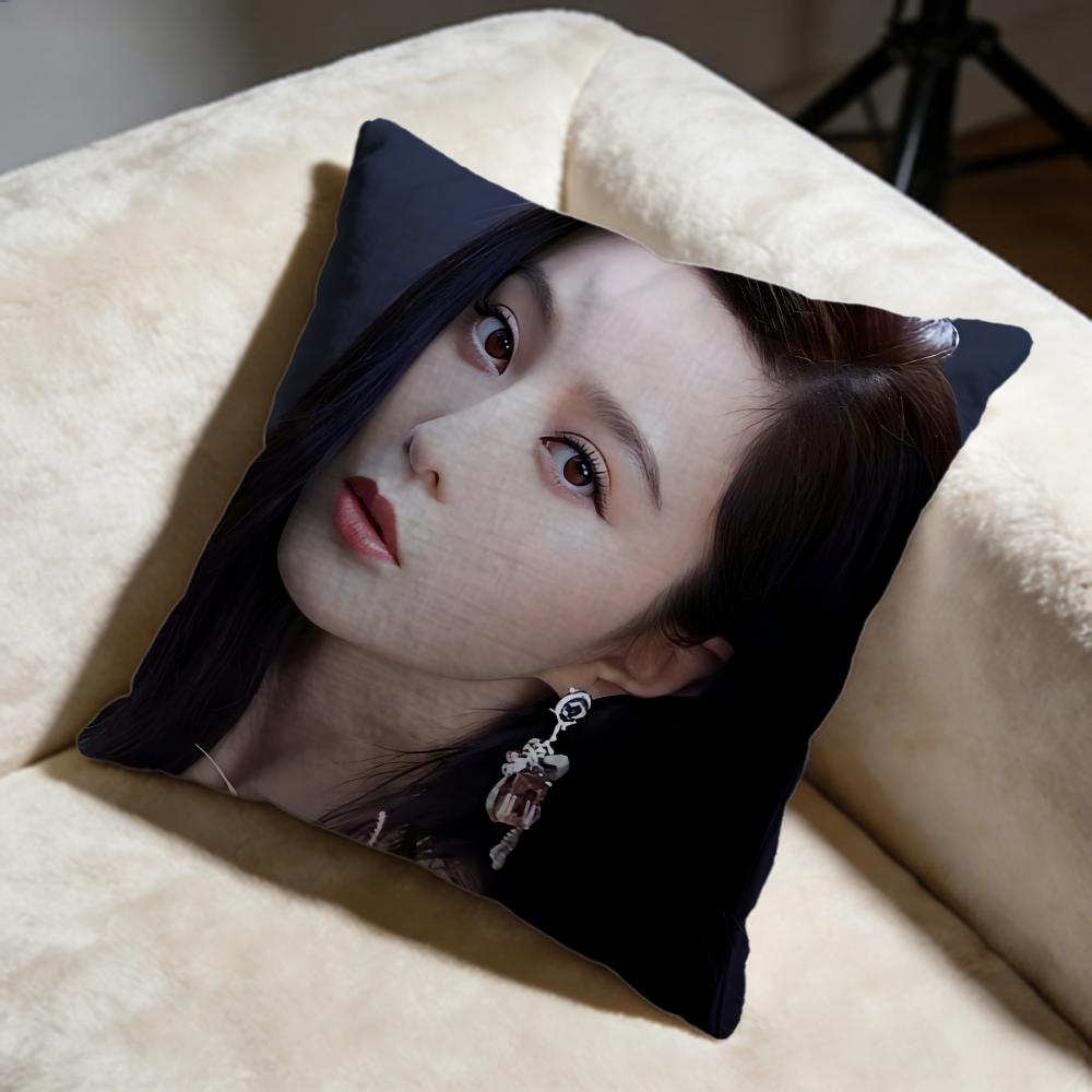 Fan Bingbing Cushion Cover Soft Decorative Pillow Case Suitable For Bedroom Sofa Car Travel Use