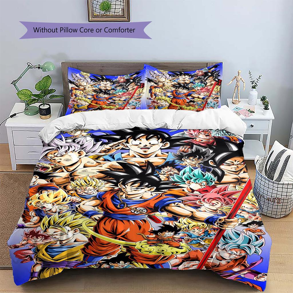 Set cu cuvertură și fețe de pernă cu model de desene animate Decorare casă Cadou de ziua de naștere (1 * husă de pilotă + 2 * fețe de pernă, fără miez)