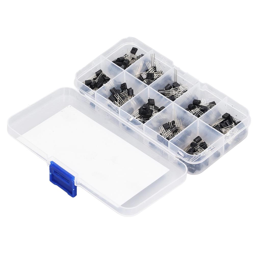 200-teiliges schwarzes Leistungstransistor-Set, 10 Werte, Transistor-Kit mit geringem Stromverbrauch BC327-BC558