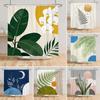 Nordic Style Tropical Leaves Shower Curtain Green Plant Art Waterproof Bath Curtains Polyester Fabric Decor Curtain with Hooks