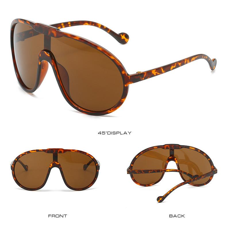 Fashion Vintage One Piece Sunglasses For Women Men Yellow Oversized Sun Glasses Female Shades UV400 Eyeglasses